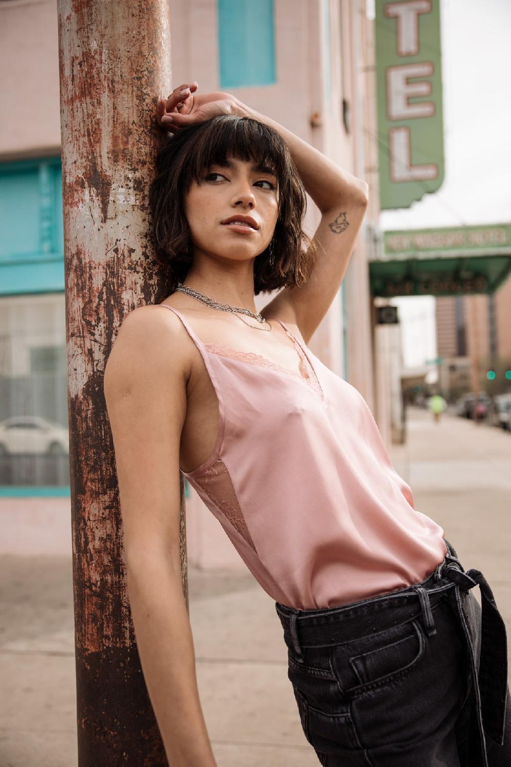 Freeman T. Porter Seliane Plain Top Nuisette Femme Tea Rose