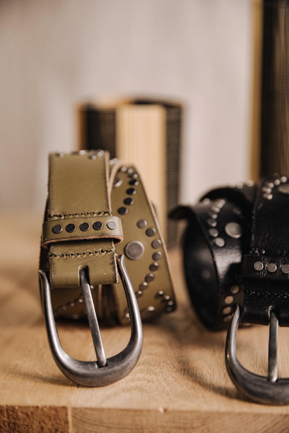 Freeman T. Porter Serra Ceinture En Cuir Femme Khaki