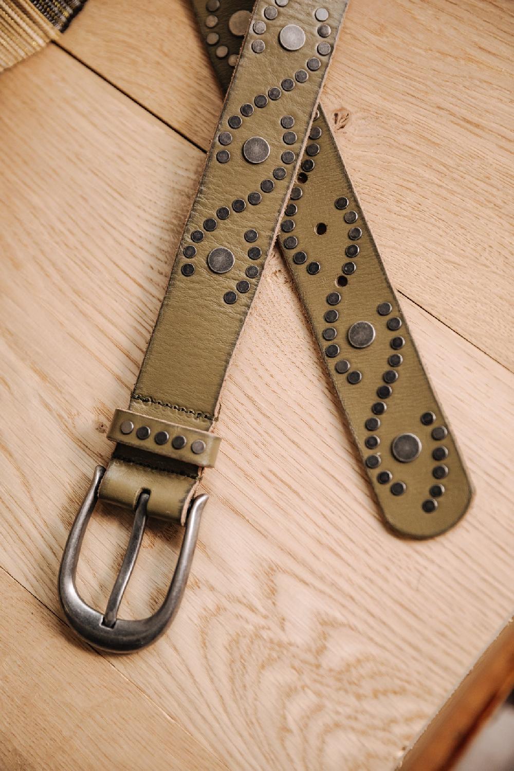 Freeman T. Porter Serra Ceinture En Cuir Femme Khaki