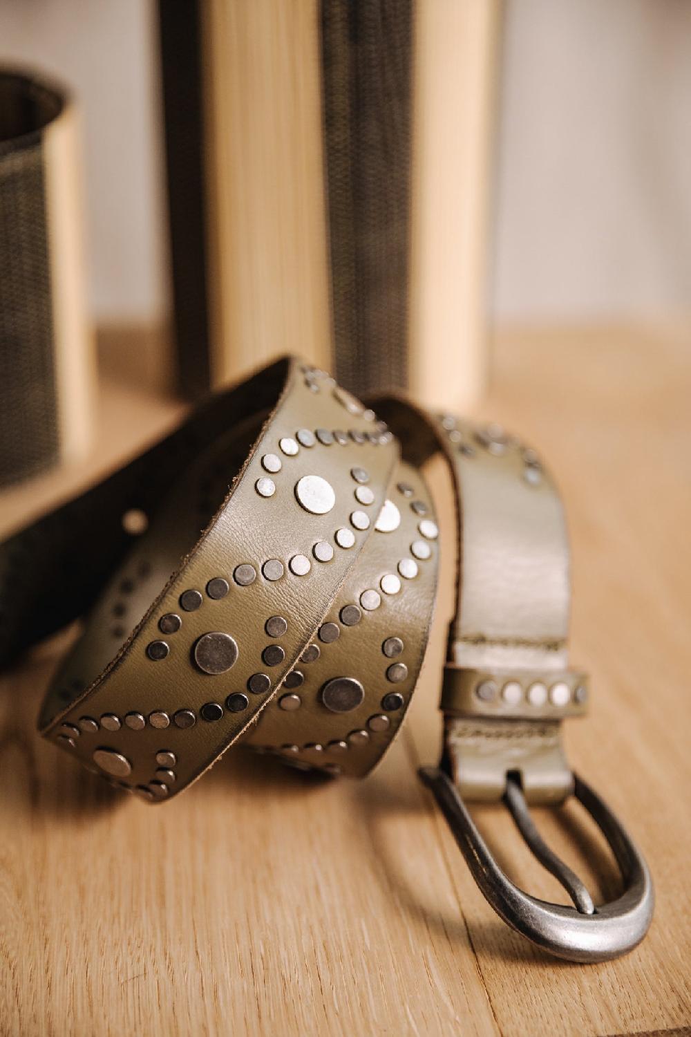 Freeman T. Porter Serra Ceinture En Cuir Femme Khaki