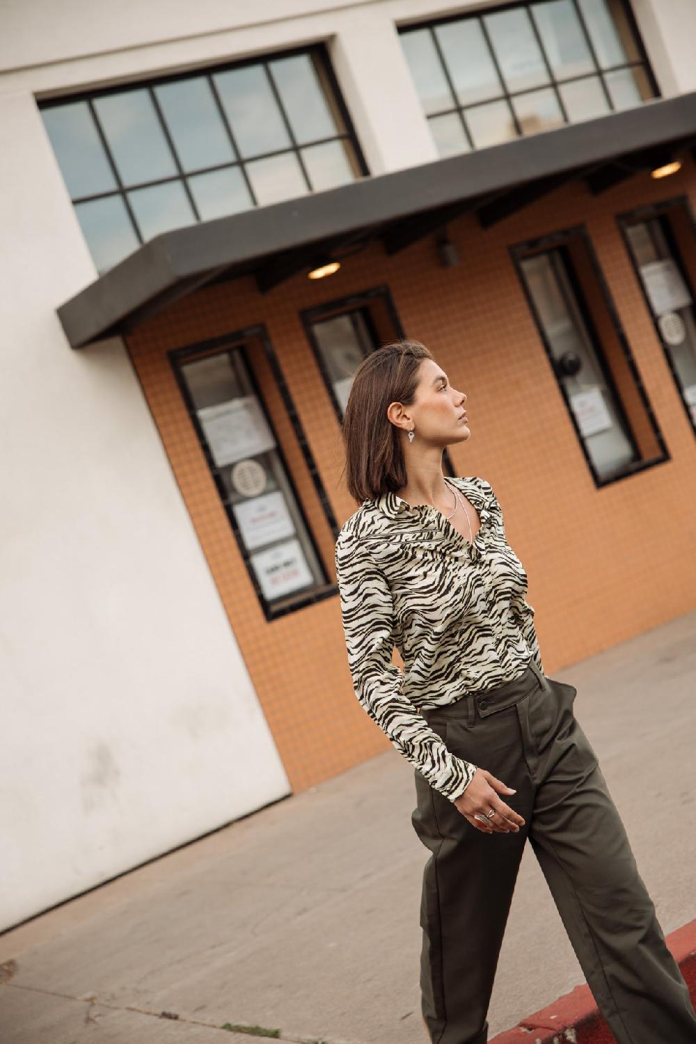 Freeman T. Porter Sharon Polyneo Light Pantalon Large Femme Four Leaf Clover