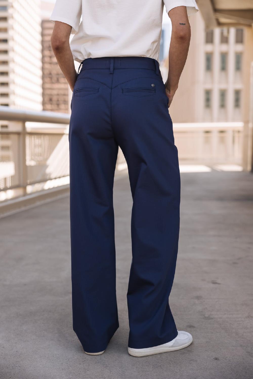 Freeman T. Porter Sharon Polyneo Light Pantalon Large Femme Indigo