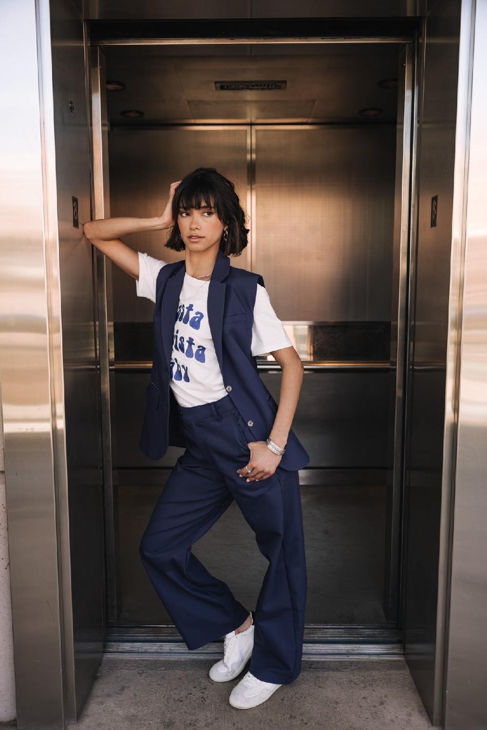 Freeman T. Porter Sharon Polyneo Light Pantalon Large Femme Indigo