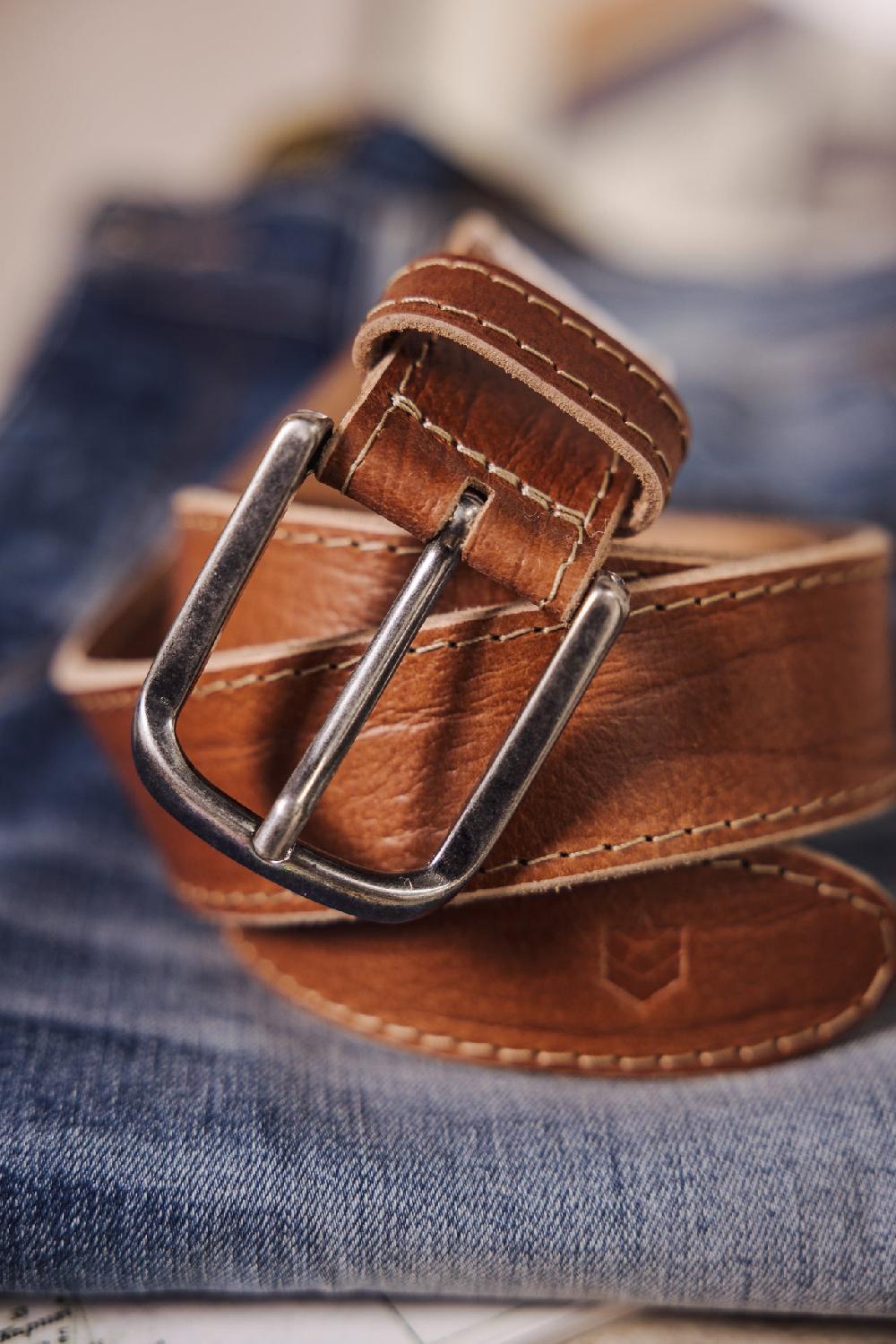 freeman t. porter Shilo Ceinture en cuir Homme cognac