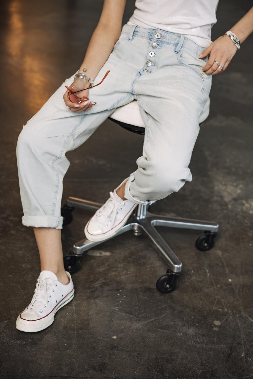 Freeman T. Porter Sloane Denim Jeans Boyfriend Droit Femme Scoop