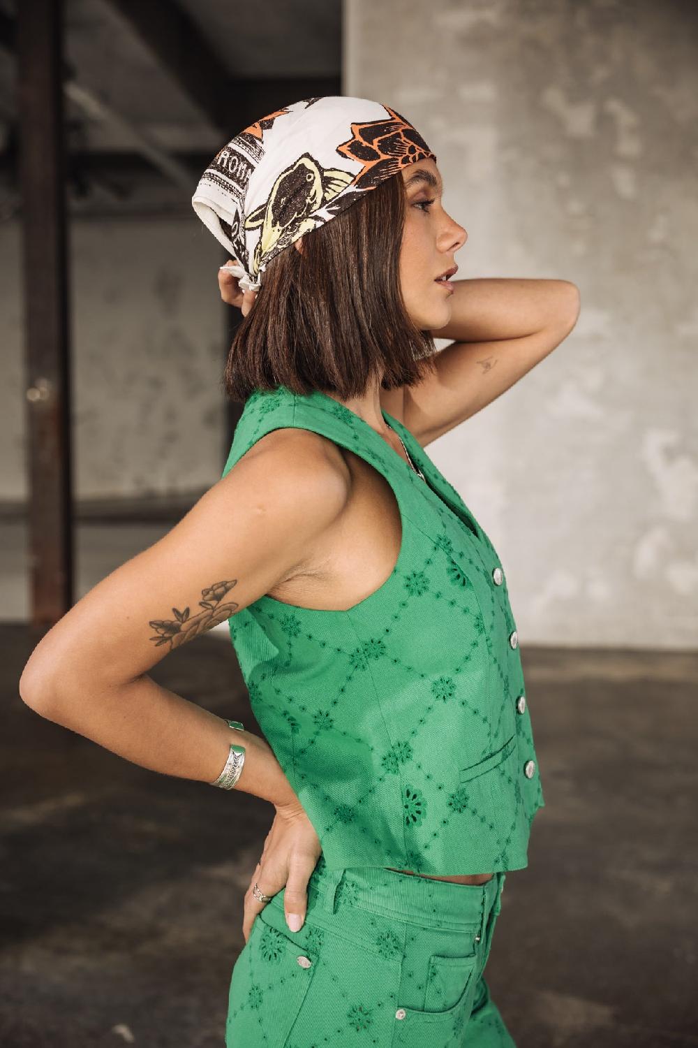 Freeman T. Porter Sofia Boheme Gilet De Costume Femme Jolly Green