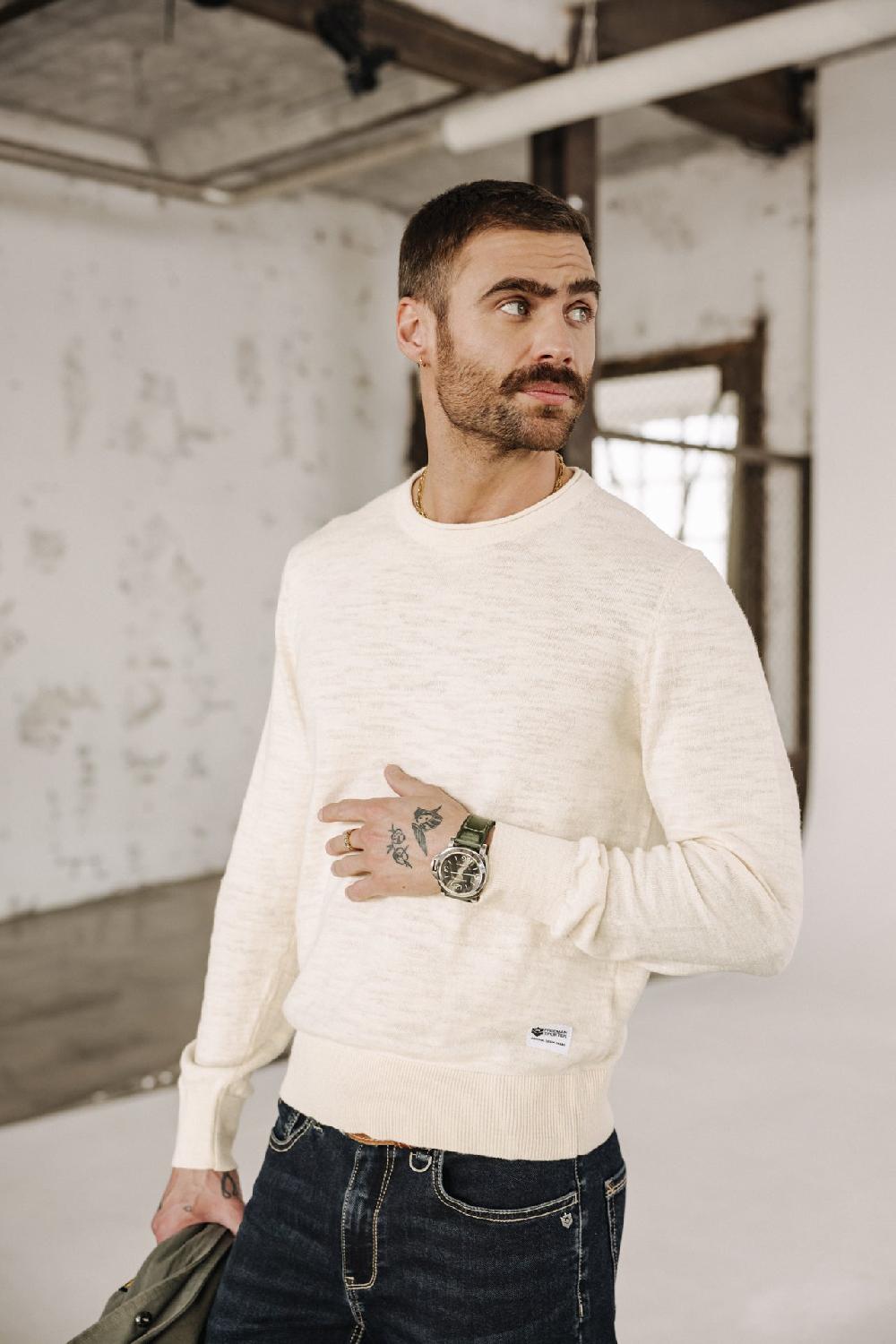 Freeman T. Porter Solino Sluby Pull Col Rond Homme Light Gray