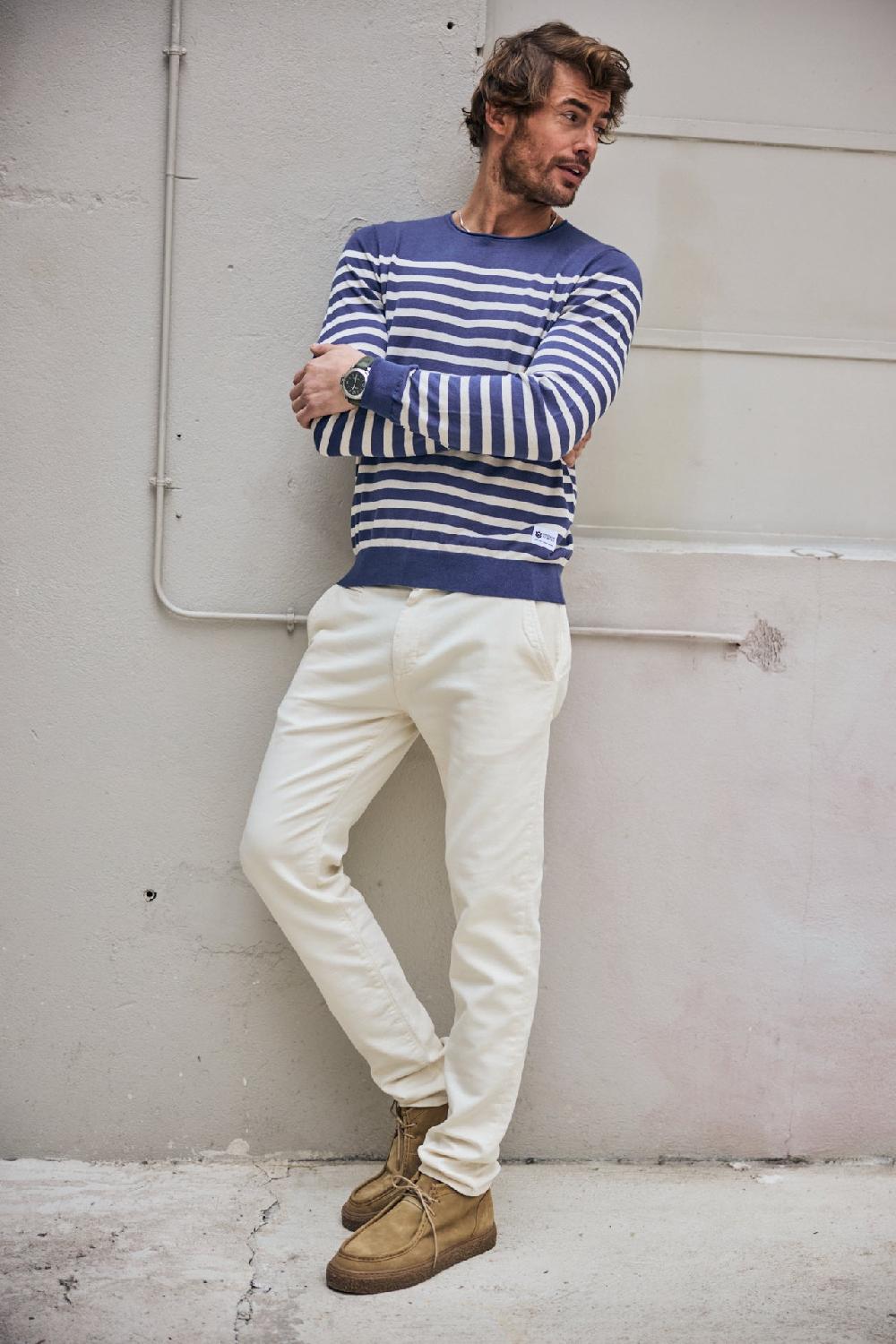 Freeman T. Porter Sonny Argos Pull Col Rond Homme Vintage Indigo