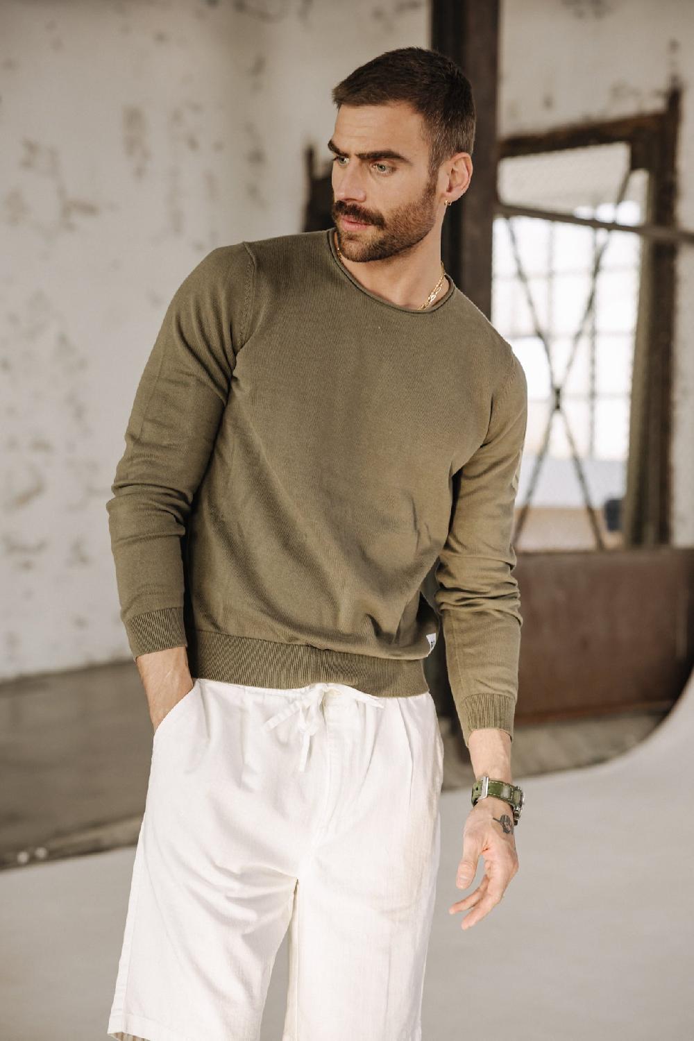 Freeman T. Porter Sonny Conwy Pull Col Rond Homme Tea Leaf