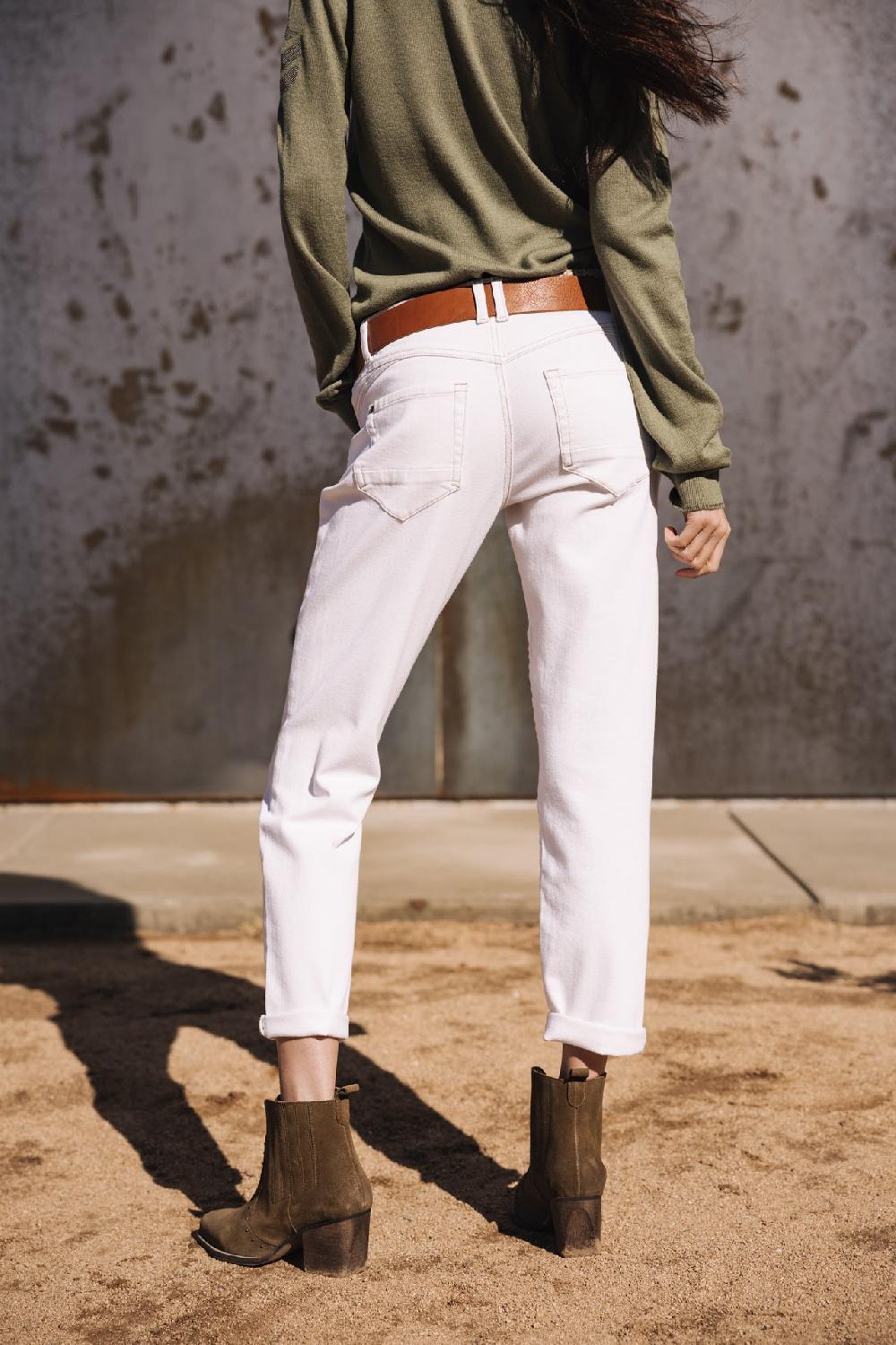 Freeman T. Porter Sophy Andalousia Pantalon Cropped Femme Off White