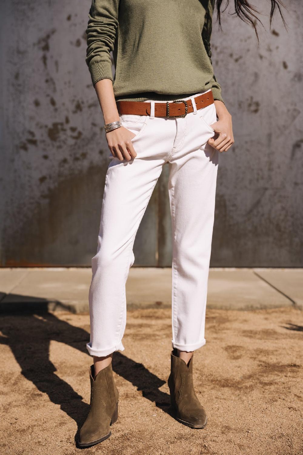 freeman t. porter Sophy Andalousia Pantalon cropped Femme off white freeman t. porter Sophy Andalousia Pantalon cropped Femme off white