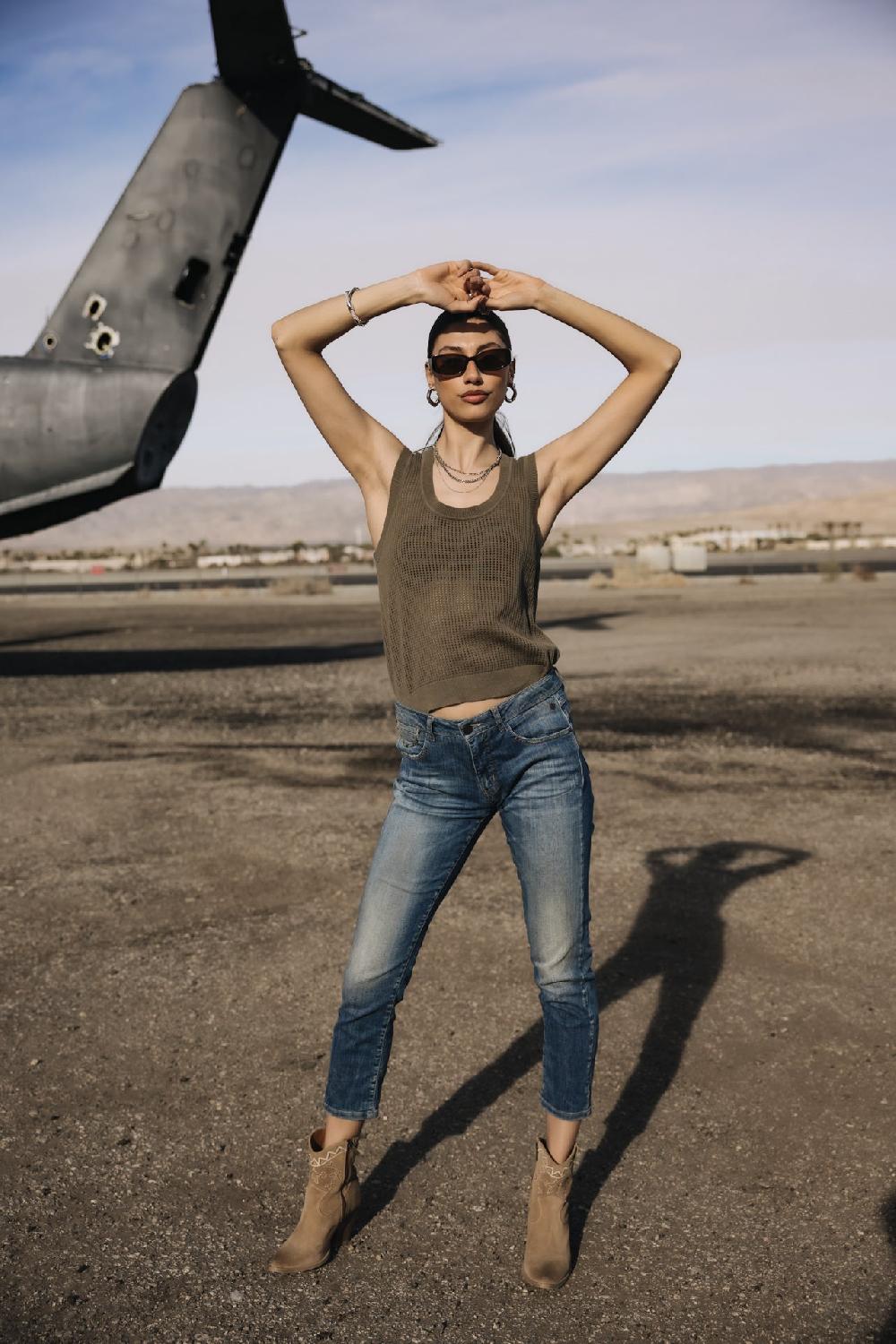 freeman t. porter Sophy S-SDM Jeans slim cropped Femme pacific