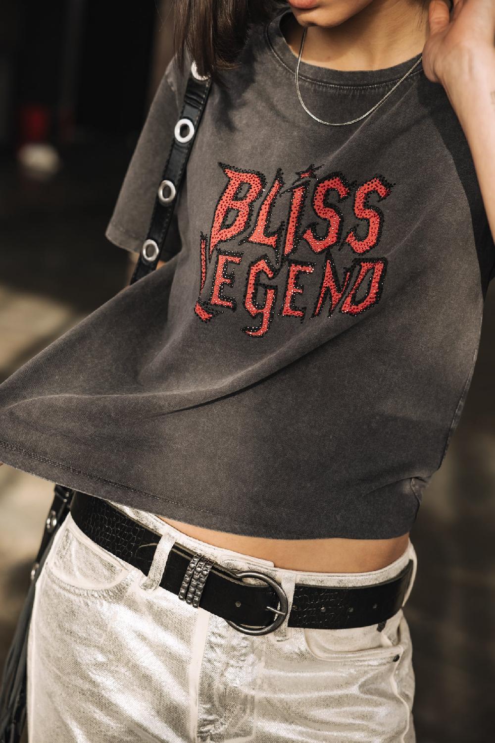 Freeman T. Porter Suria Bliss Legend T-shirt Imprimé à Strass Femme Carbone