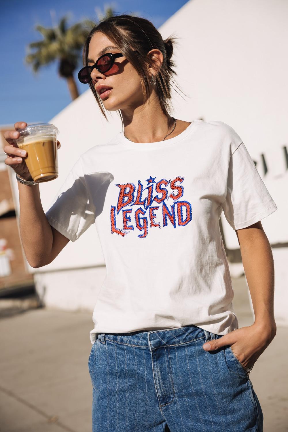 Freeman T. Porter Suria Bliss Legend T-shirt Imprimé à Strass Femme White