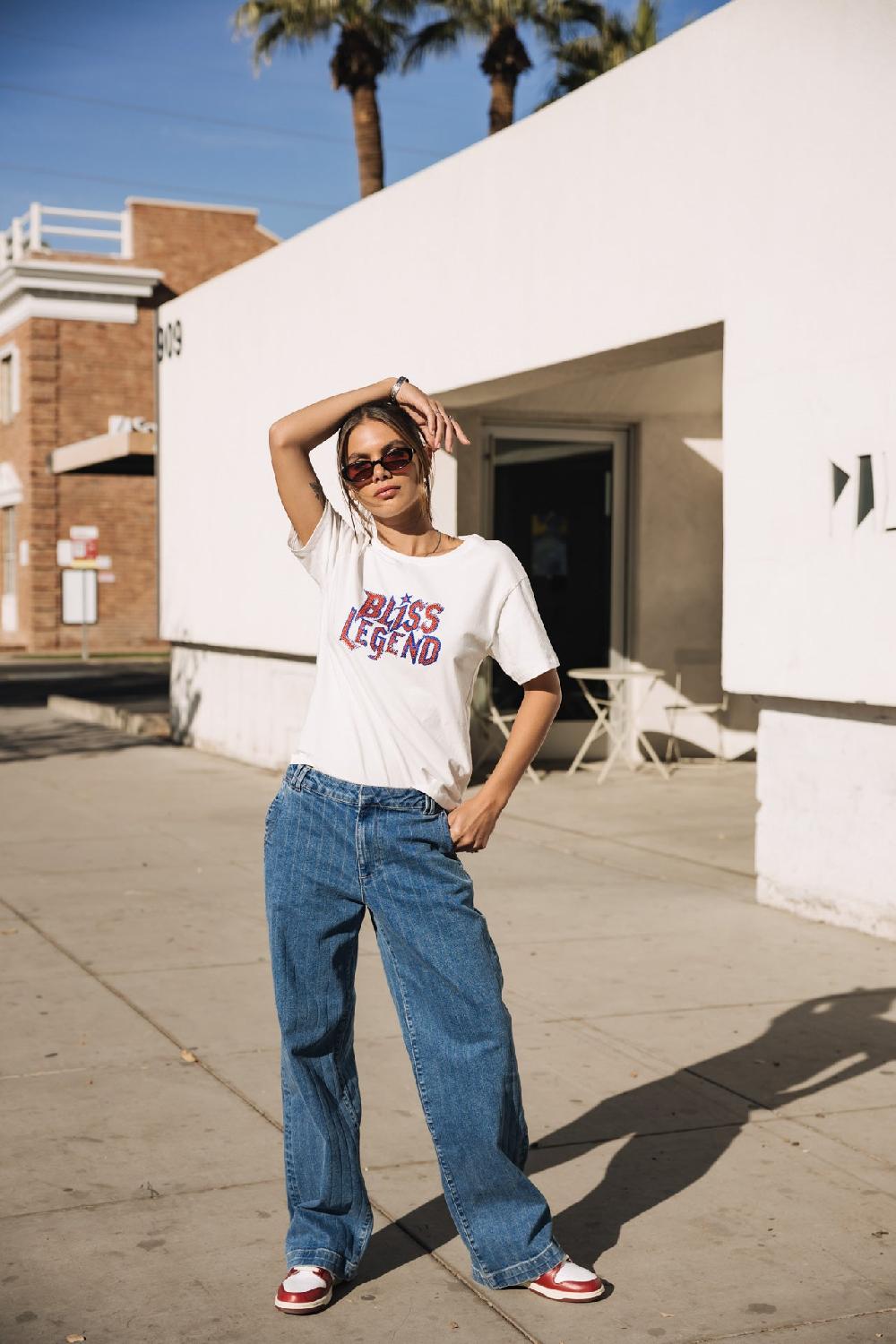 Freeman T. Porter Suria Bliss Legend T-shirt Imprimé à Strass Femme White