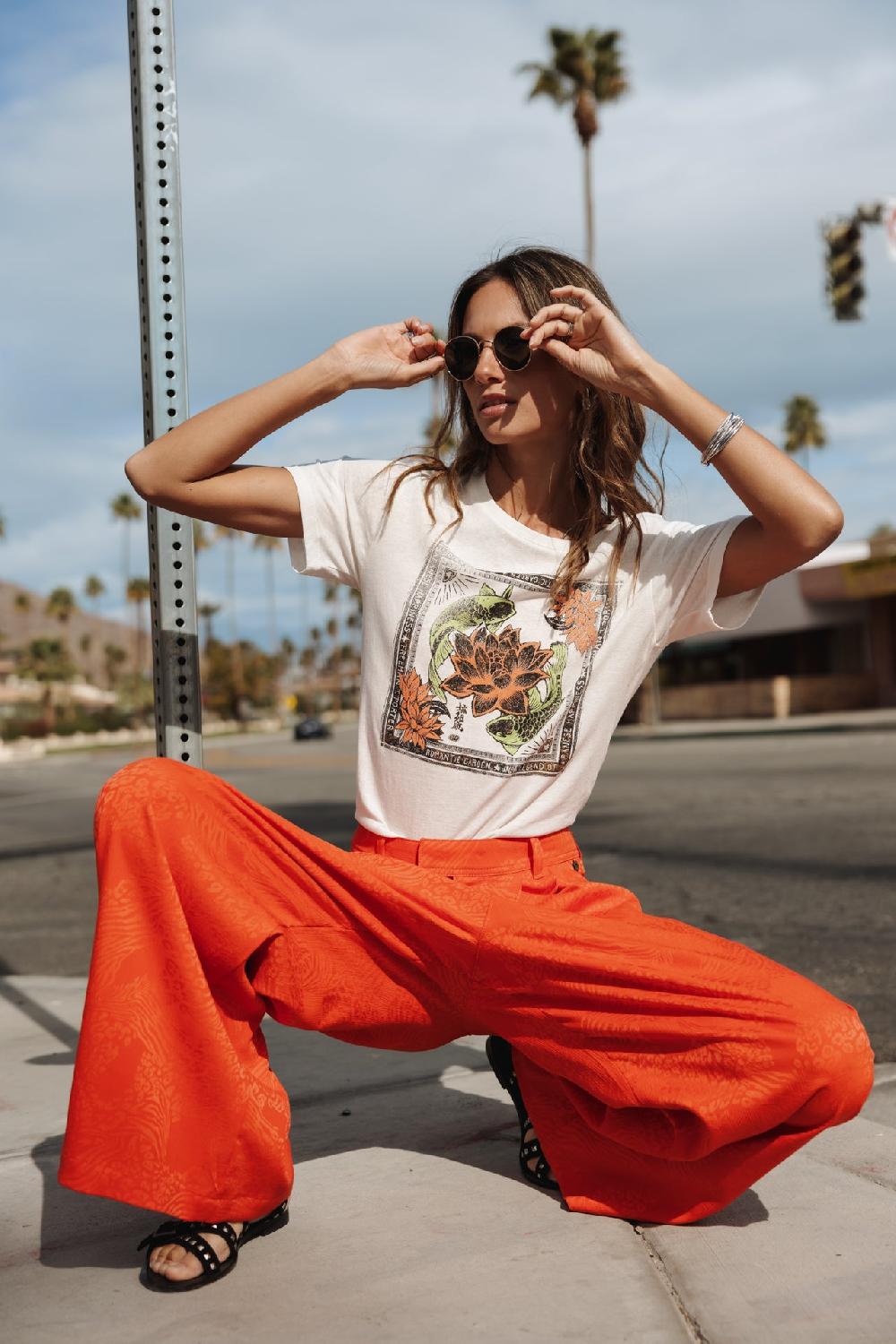 Freeman T. Porter Suria Carpe Koi T-shirt Imprimé Femme Off White