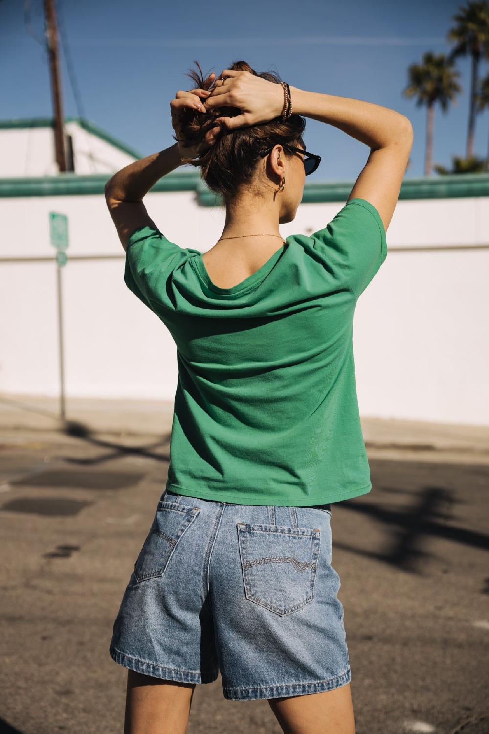 Freeman T. Porter Suria Hasta La Vista Glitter T-shirt Imprimé Femme Deep Mint