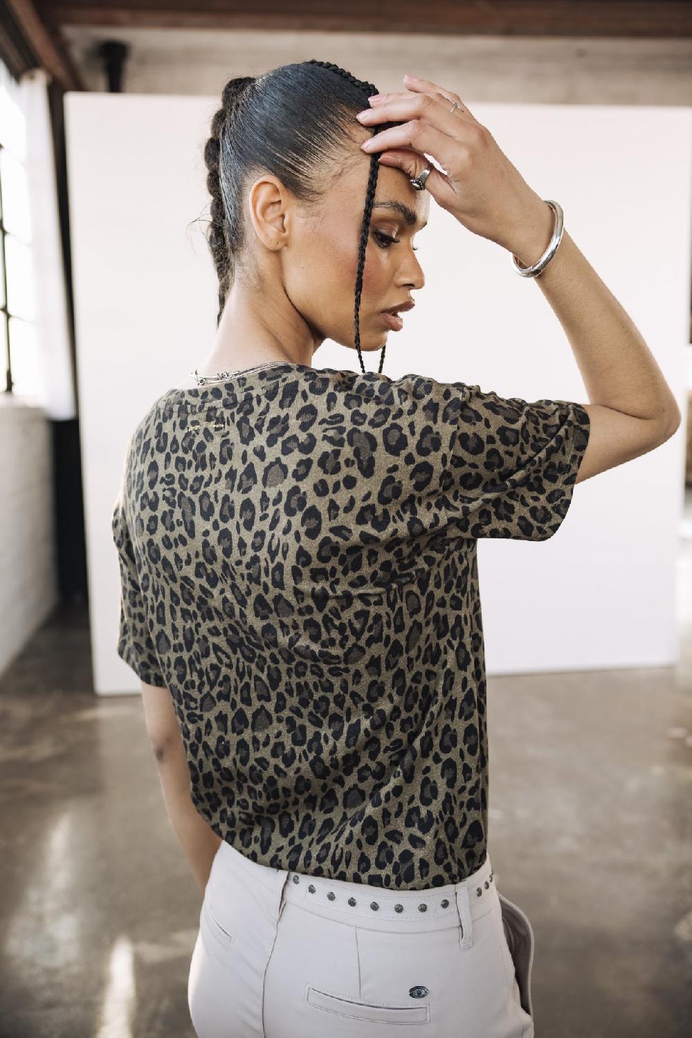 Freeman T. Porter Suria Leo Chicago T-shirt Imprimé Femme Khaki