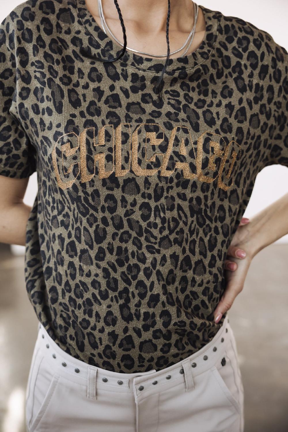 Freeman T. Porter Suria Leo Chicago T-shirt Imprimé Femme Khaki