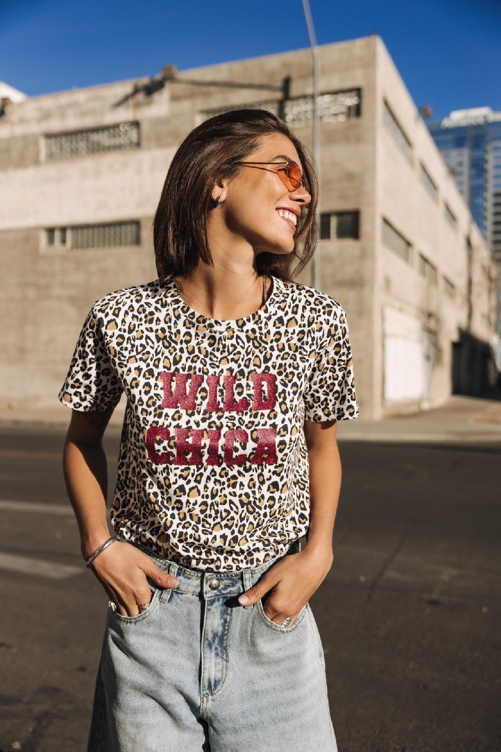 freeman t. porter Suria Leo Glitter T-shirt imprimé Femme off white