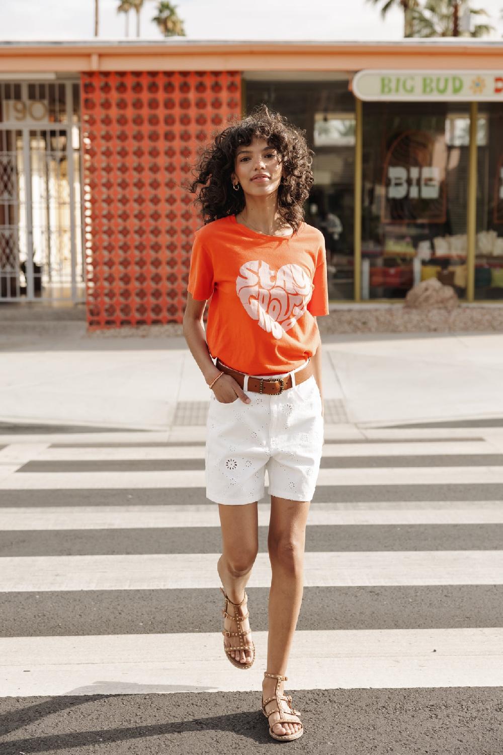 Freeman T. Porter Suria Stay Groovy T-shirt Imprimé Femme Tigerlily