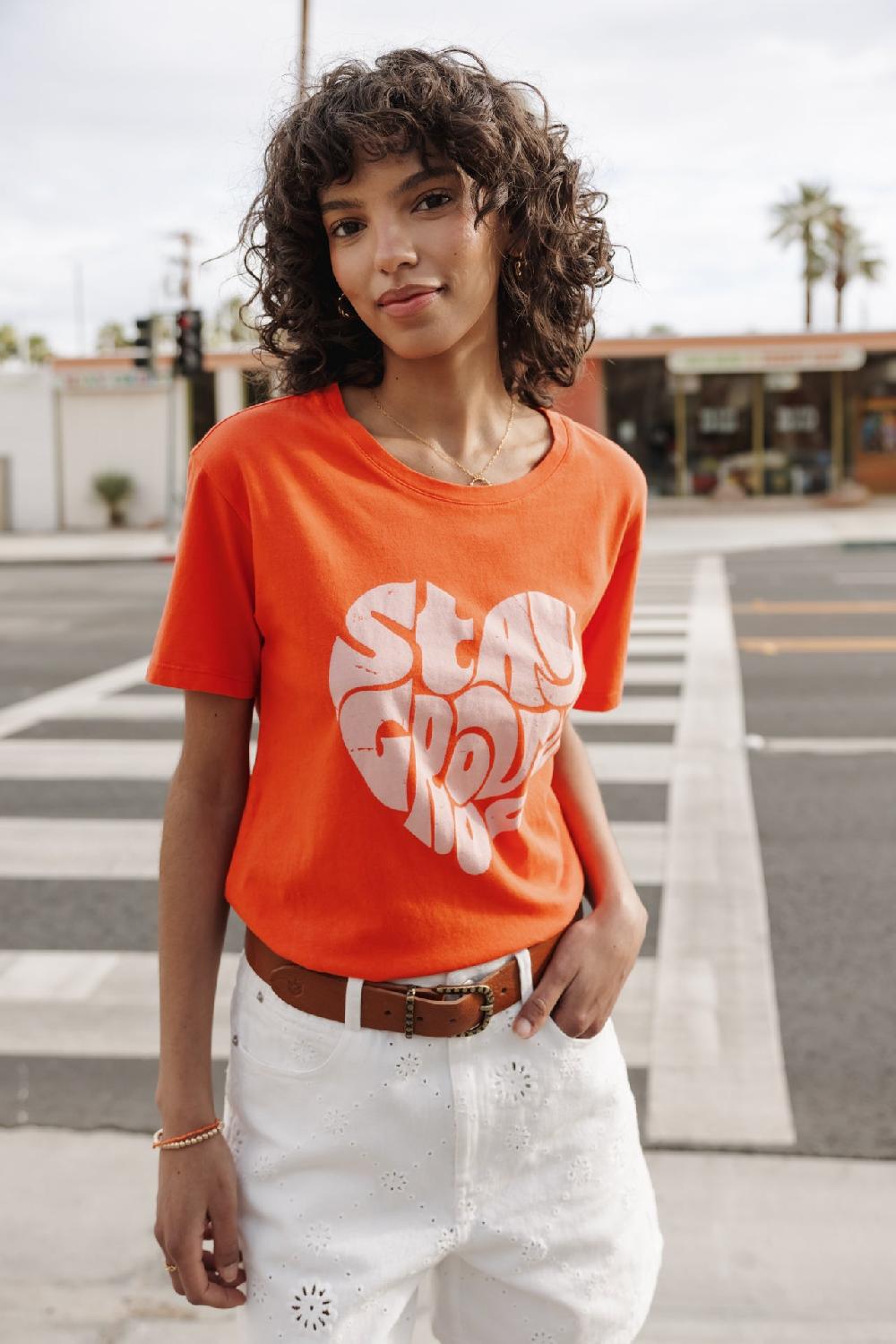 freeman t. porter Suria Stay Groovy T-shirt imprimé Femme tigerlily