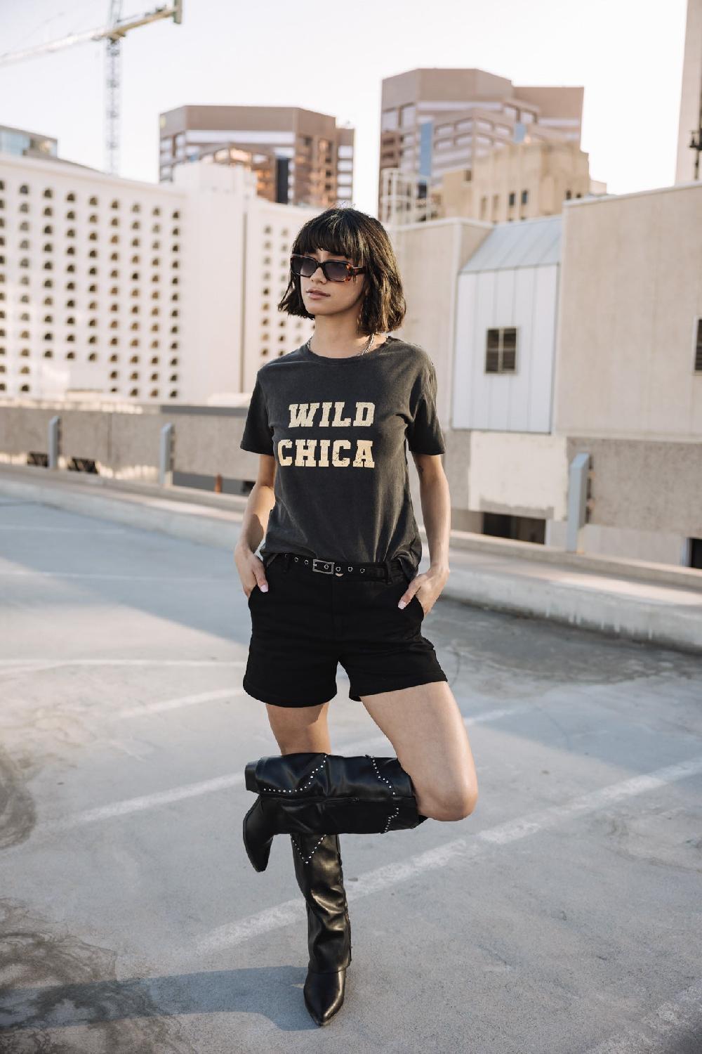 freeman t. porter Suria Wild Chica Foil T-shirt imprimé Femme vintage black