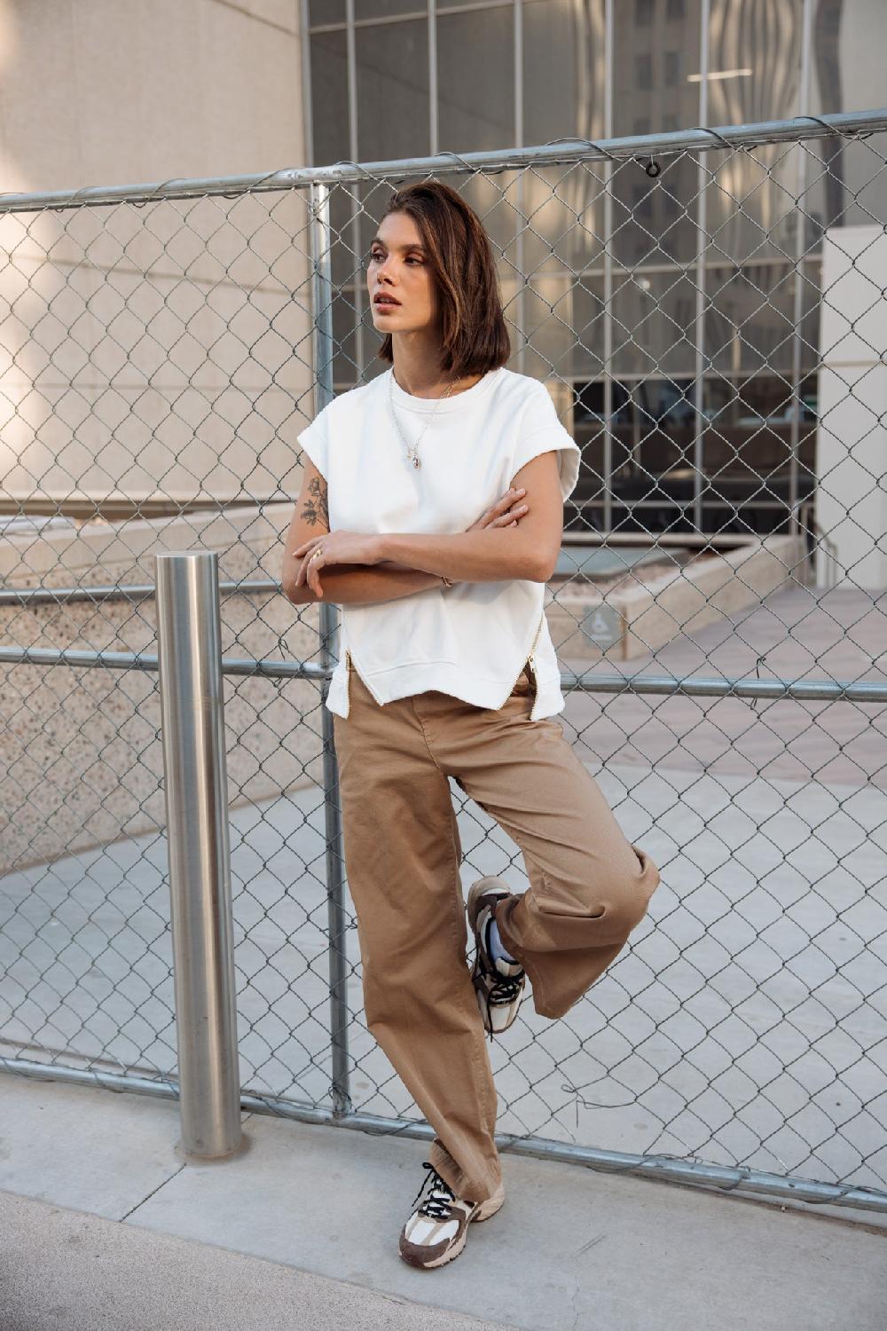 Freeman T. Porter Swanna Sweat Sans Manches Femme Off White