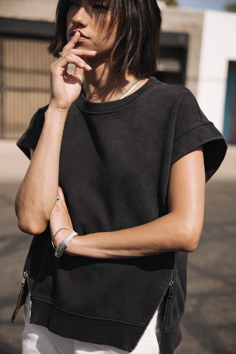 Freeman T. Porter Swanna Sweat Sans Manches Femme Vintage Black