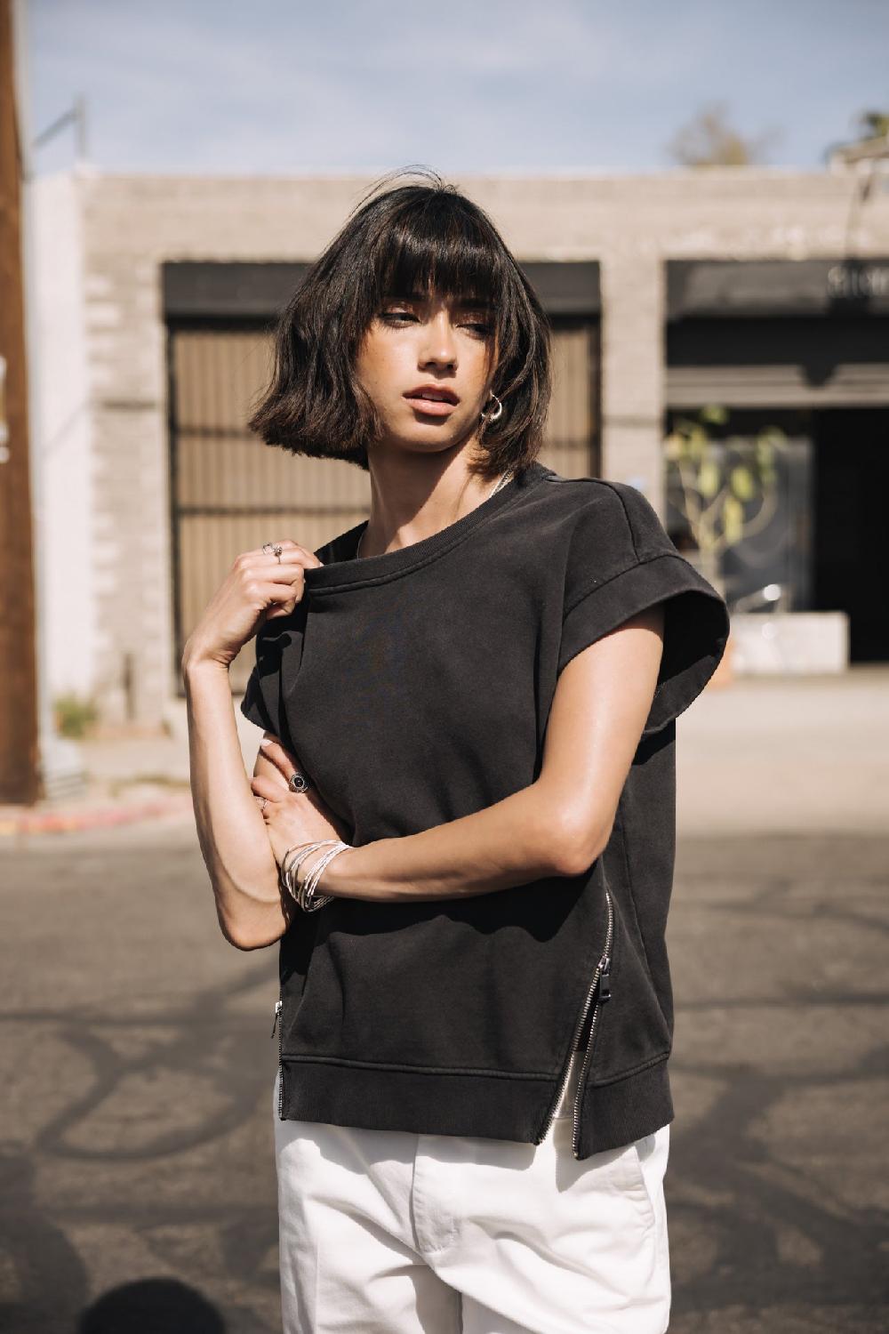 freeman t. porter Swanna Sweat sans manches Femme vintage black