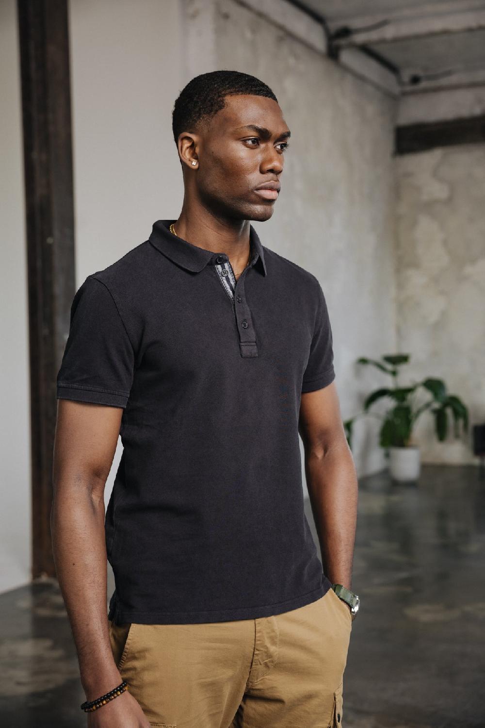 Freeman T. Porter Tadley Cotone Polo Brodé Homme Black