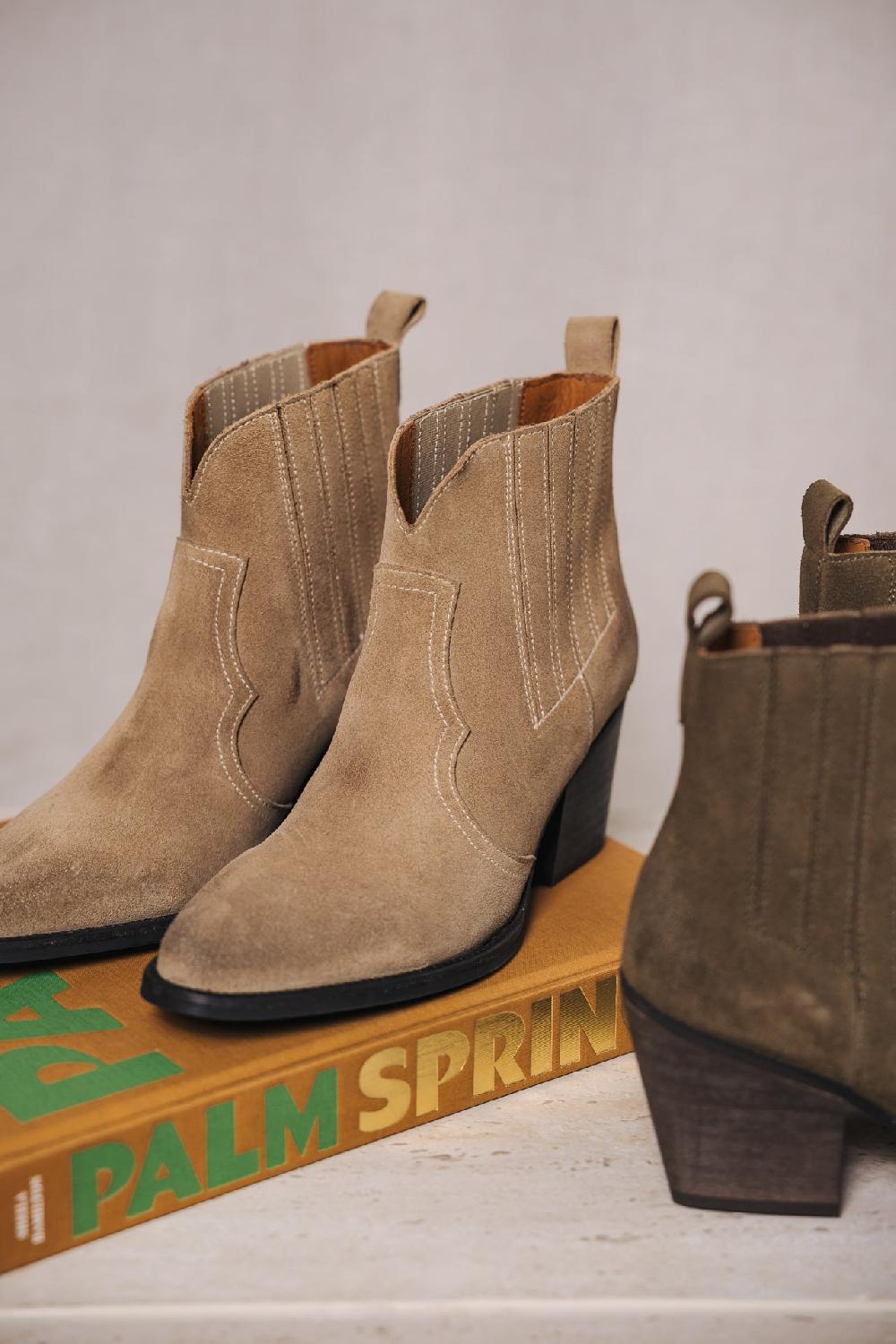 Freeman T. Porter Tamara Suede Boots En Daim Femme Mushroom