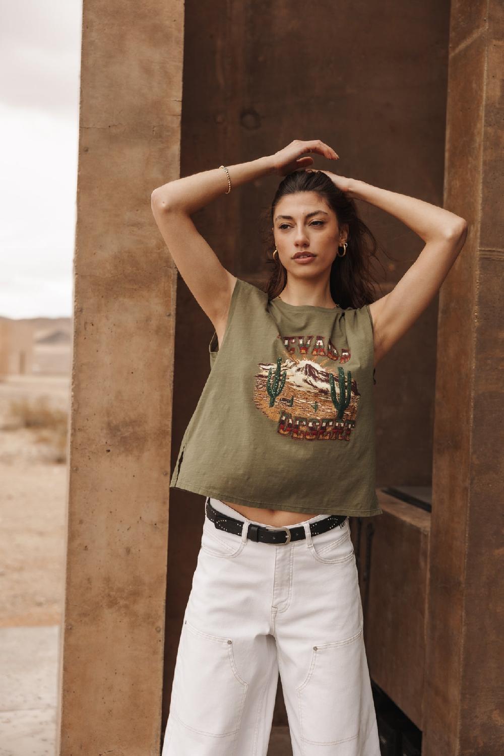 Freeman T. Porter Tarik Nevada T-shirt Imprimé Femme Four Leaf Clover