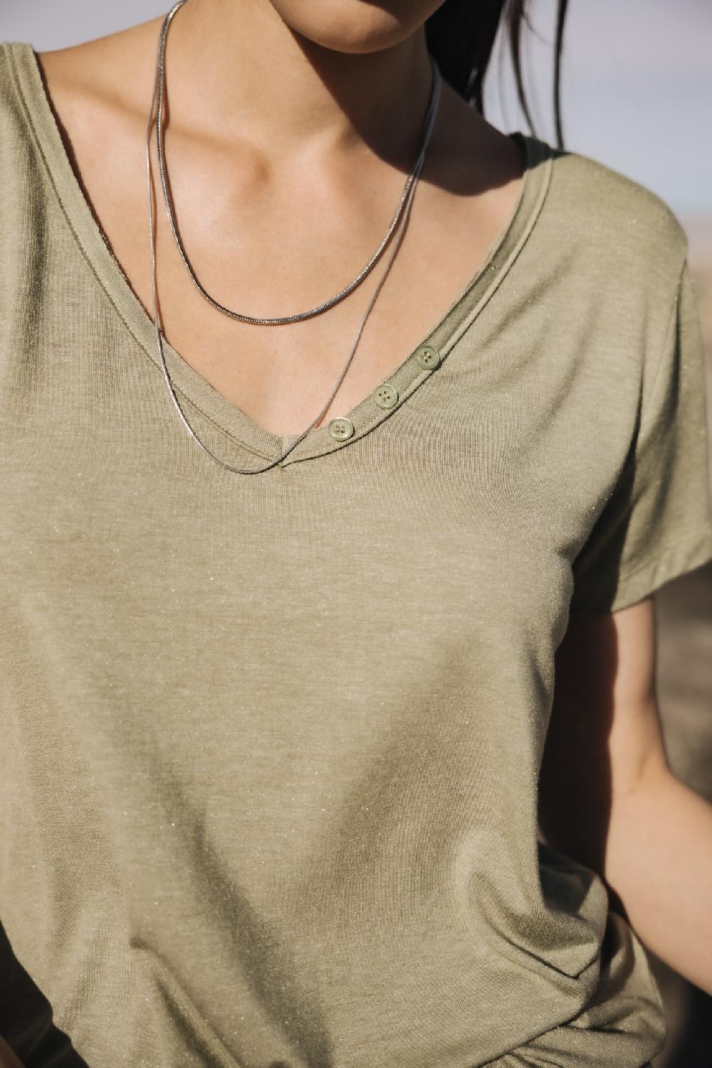 Freeman T. Porter Tarissa Icon T-shirt Logo En Strass Femme Light Khaki