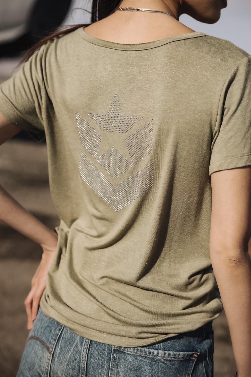 freeman t. porter Tarissa Icon T-shirt logo en strass Femme light khaki