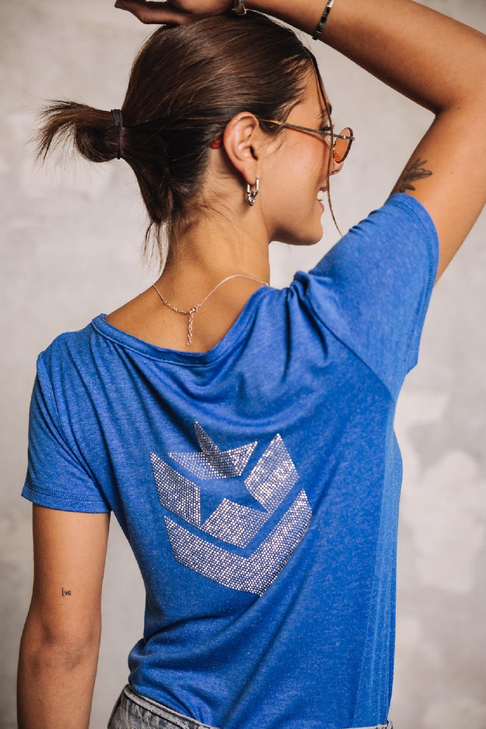 freeman t. porter Tarissa Icon T-shirt logo en strass Femme princess blue