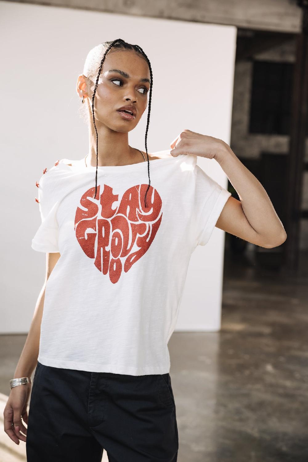 freeman t. porter Telyssia Glitter T-shirt imprimé paillettes Femme tigerlily