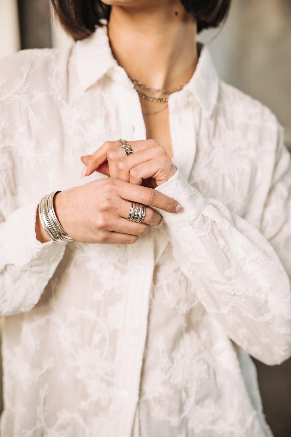 Freeman T. Porter Tickya Embroidery Chemise Brodée Femme White