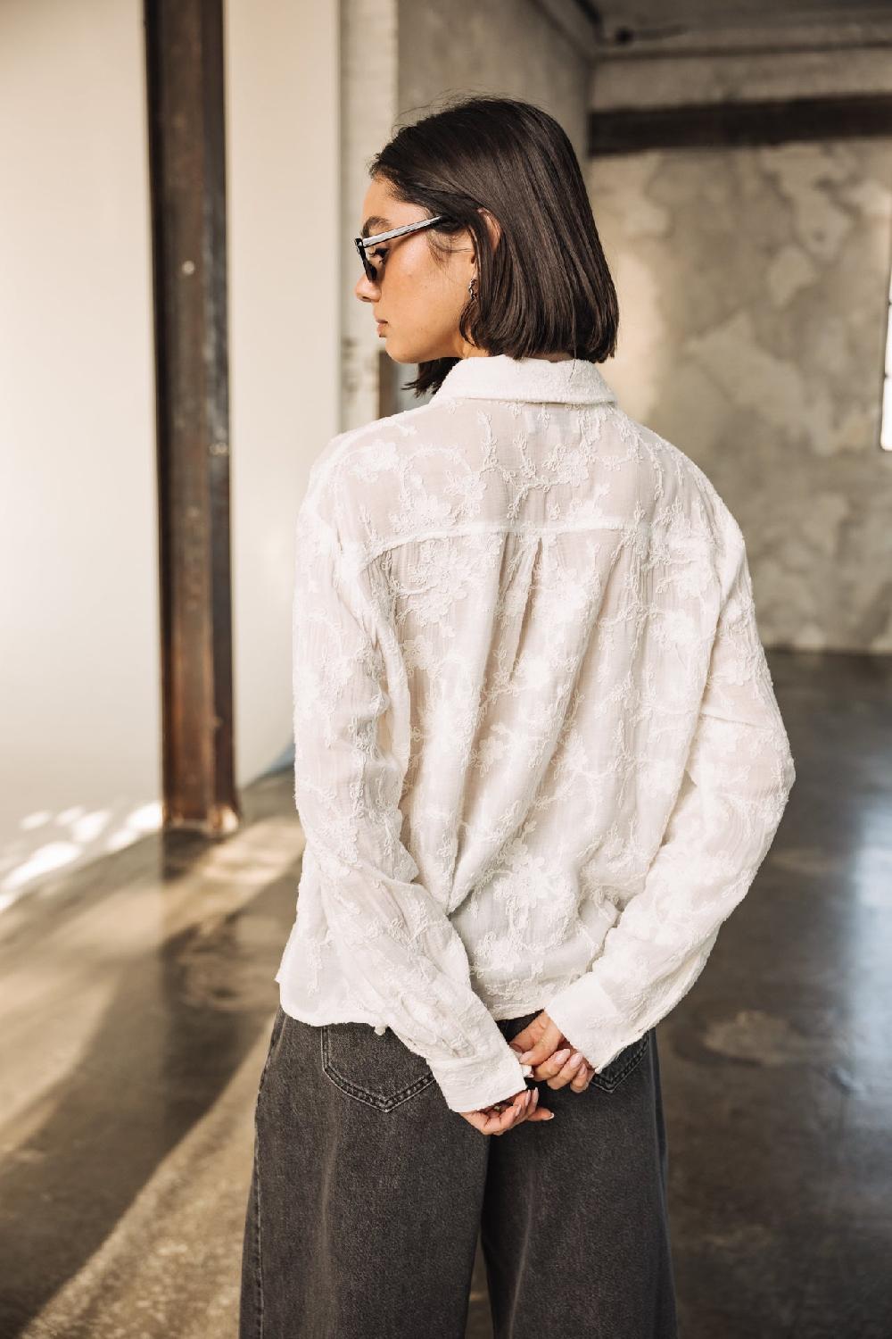 Freeman T. Porter Tickya Embroidery Chemise Brodée Femme White