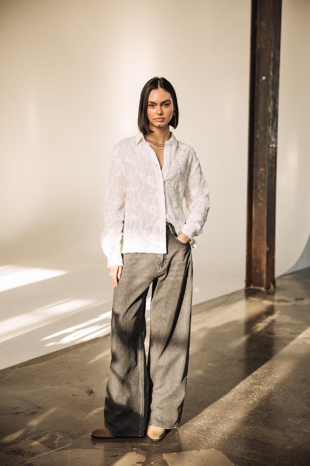 Freeman T. Porter Tickya Embroidery Chemise Brodée Femme White