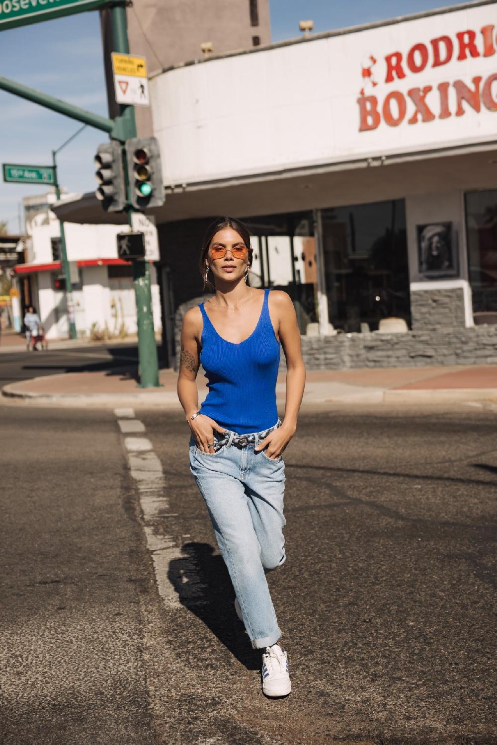 Freeman T. Porter Timea Denim Jeans Cropped Boyfriend Femme Mayreau