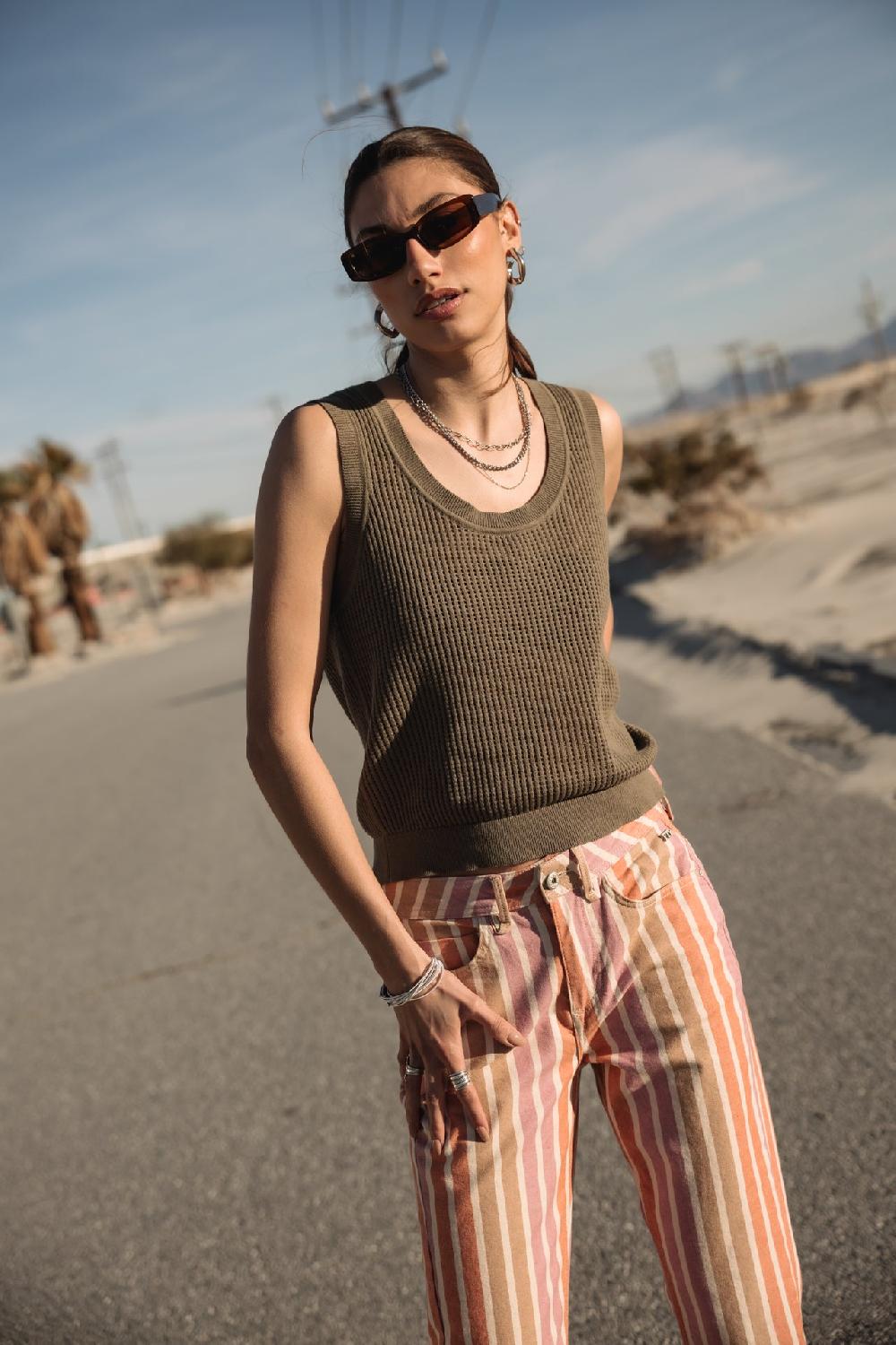 Freeman T. Porter Timea Palcoyo Pantalon Cropped Boyfriend Femme Original