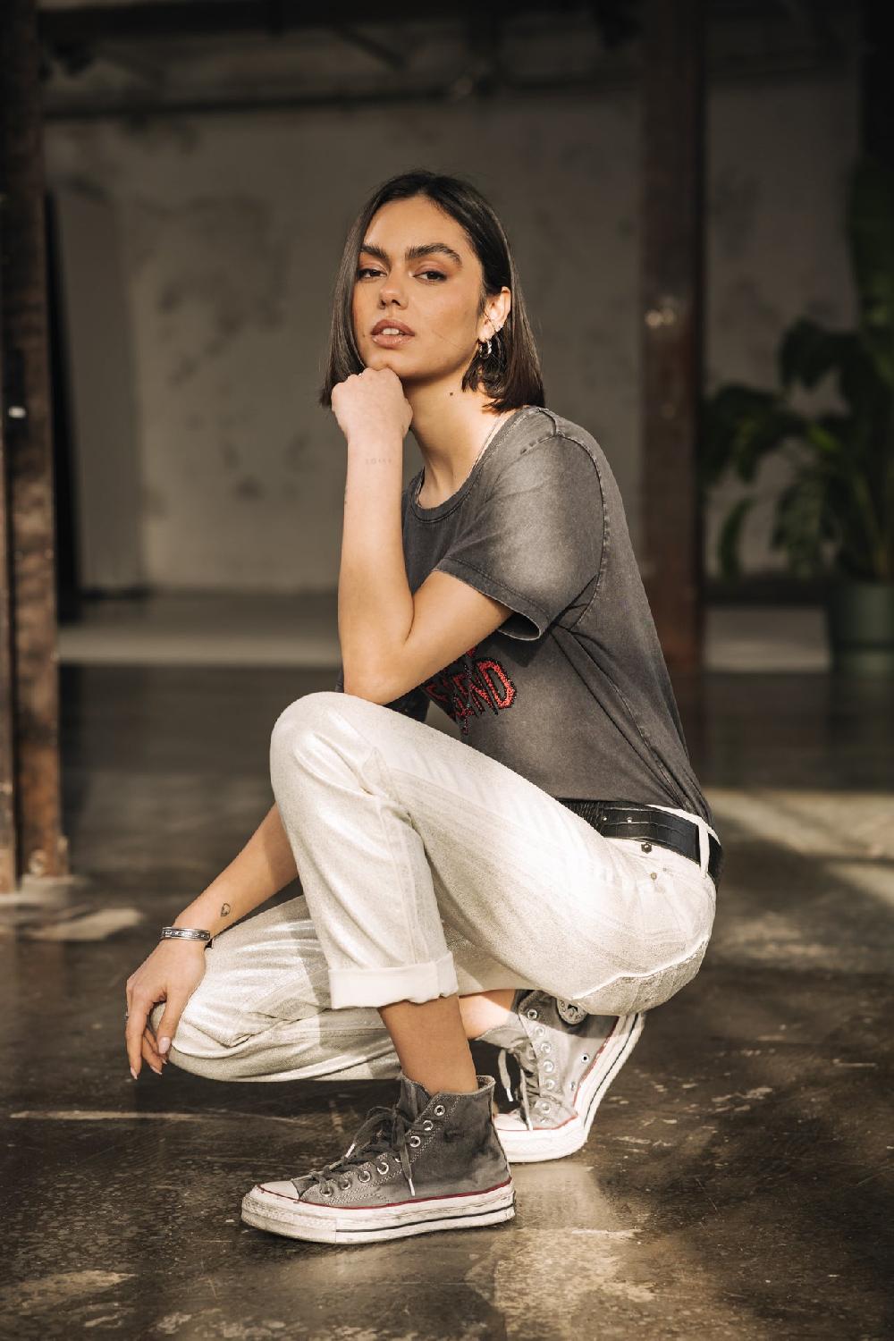 Freeman T. Porter Timea Pirata Pantalon Cropped Boyfriend Femme Egret