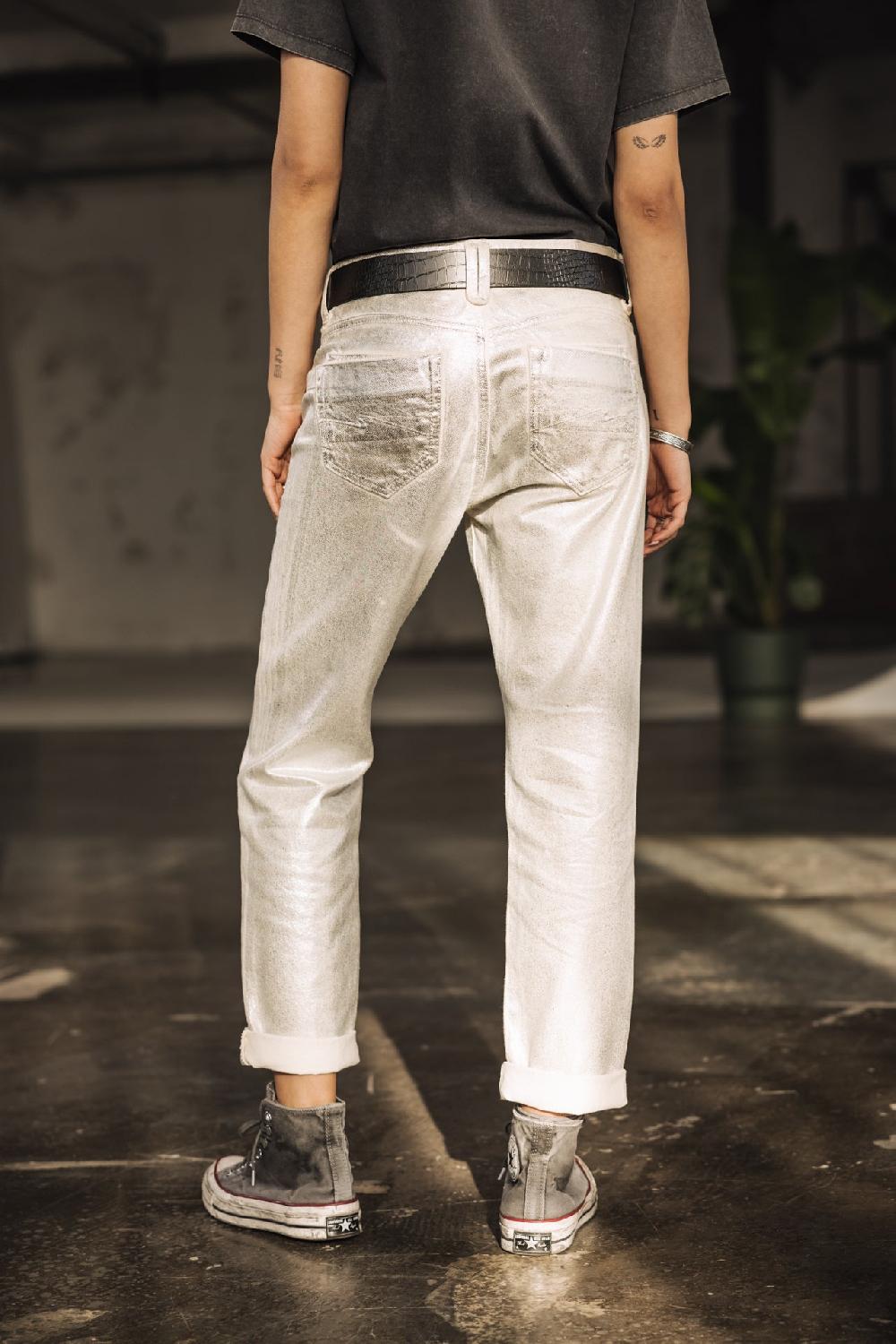 Freeman T. Porter Timea Pirata Pantalon Cropped Boyfriend Femme Egret