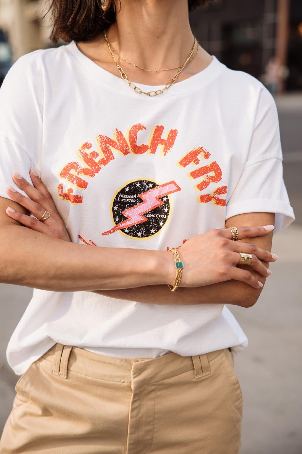 Freeman T. Porter Tomia French Fry T-shirt Imprimé Femme White