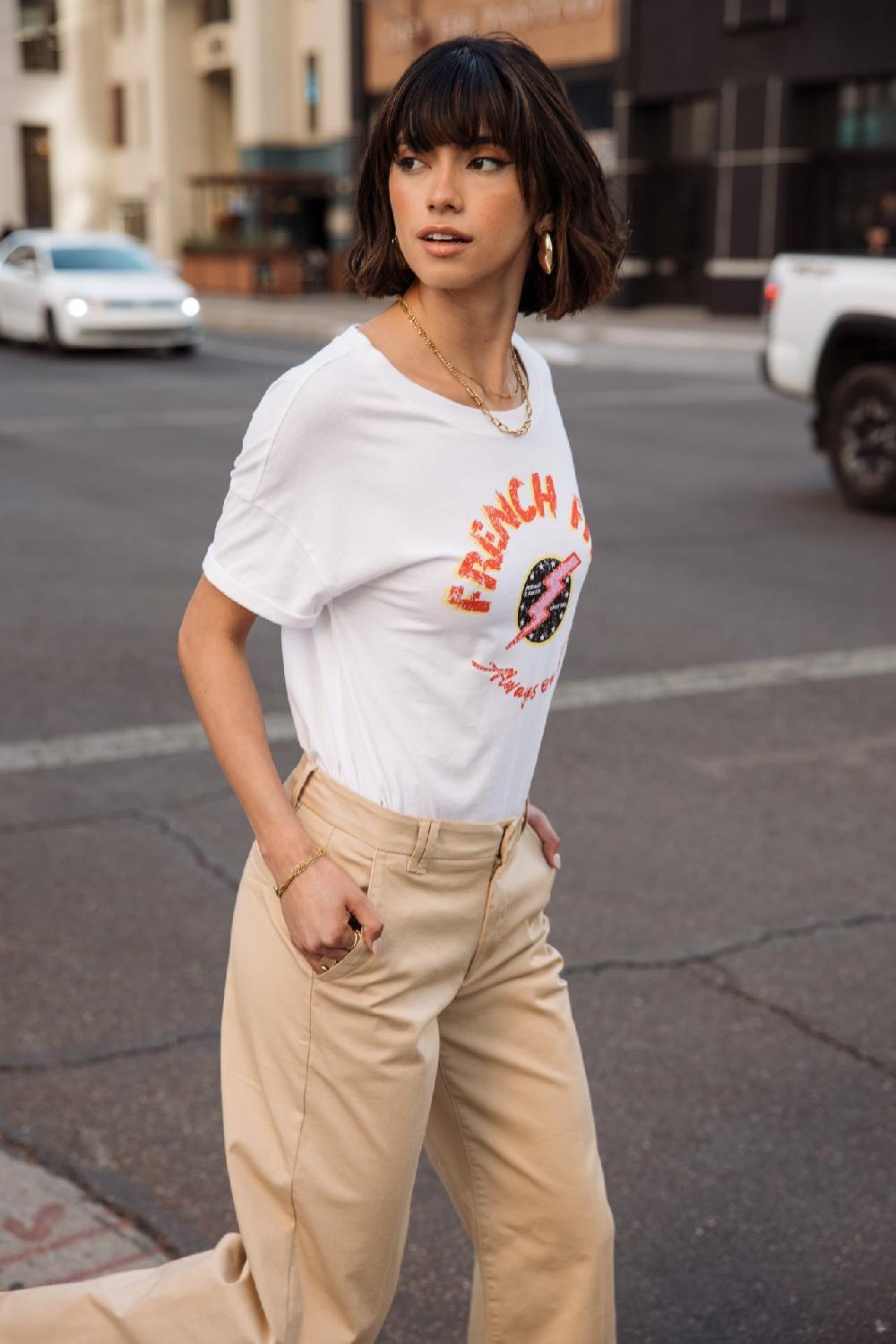 Freeman T. Porter Tomia French Fry T-shirt Imprimé Femme White