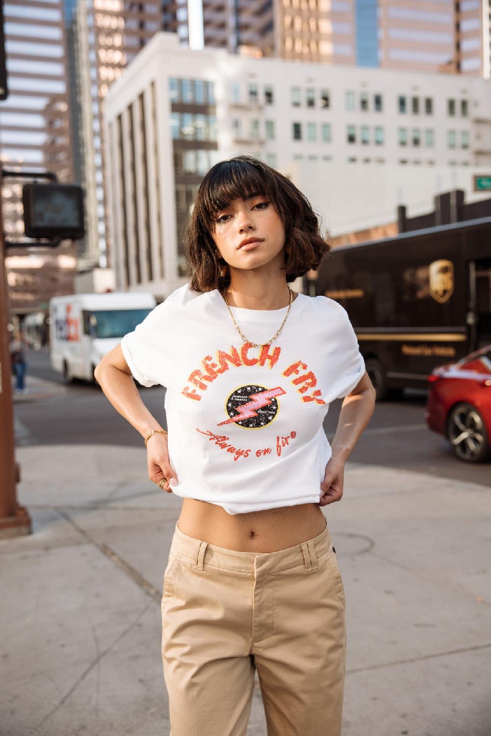 freeman t. porter Tomia French Fry T-shirt imprimé Femme white