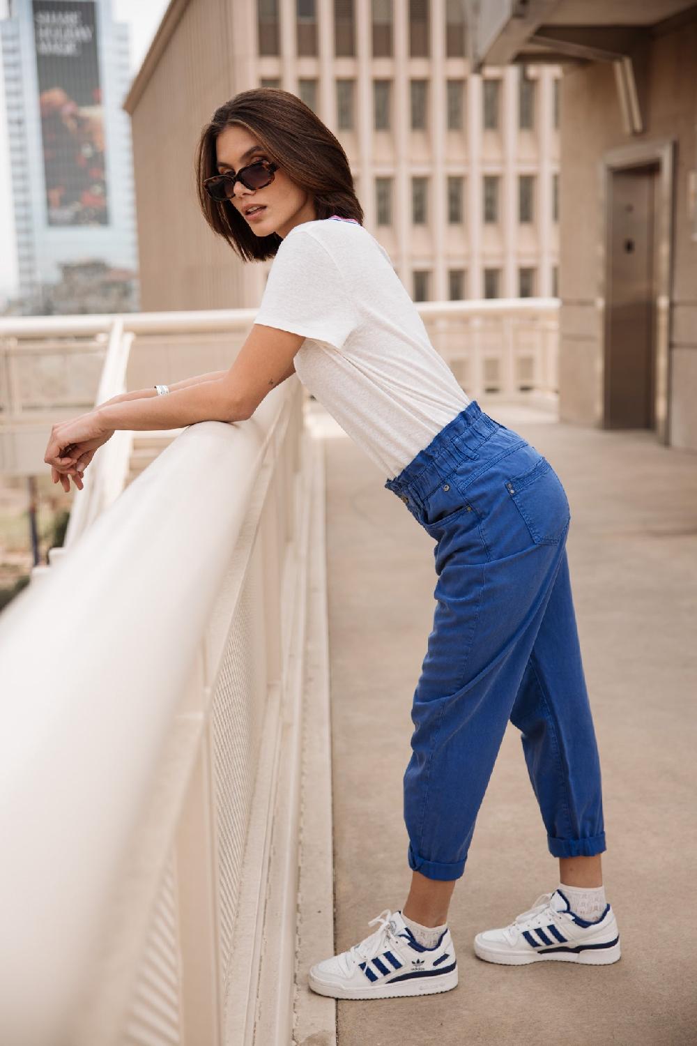 Freeman T. Porter Tonia Linen T-shirt Col V Femme White