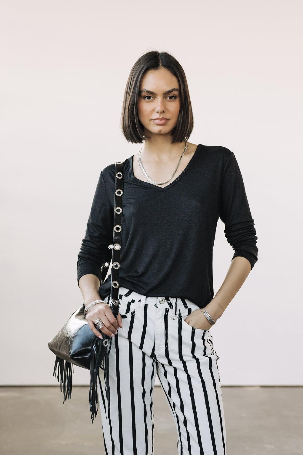 Freeman T. Porter Torina Icon T-shirt Logo En Strass Femme Black