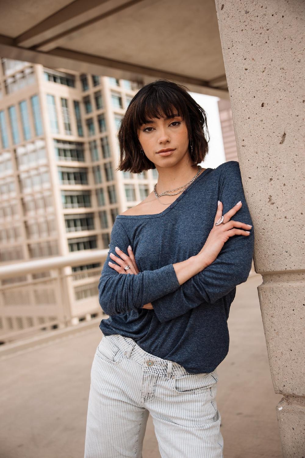 Freeman T. Porter Torina Icon T-shirt Logo En Strass Femme Navy